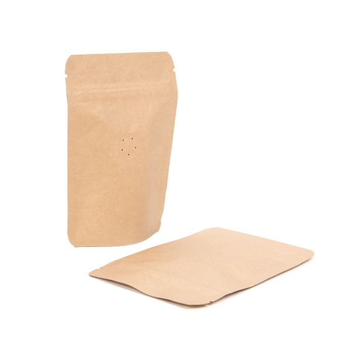 Doypack en Kraft 10,2x6x15,2cm avec valve (100 pièces) [ZBGM2K]