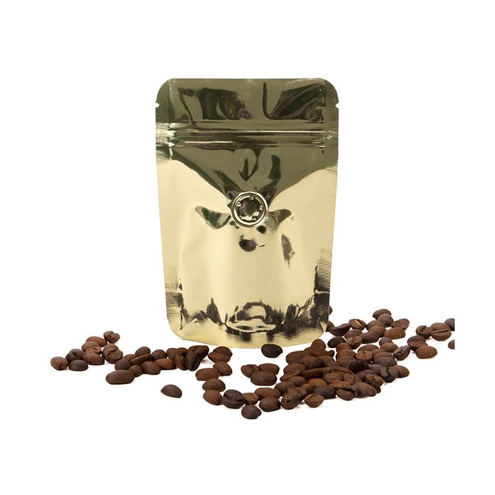 Stand Up Pouches Gold 10,2x6x15,2cm w/Valve