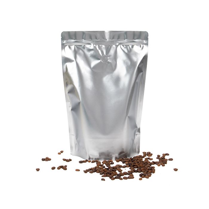 Stand Up Pouches Silver 22,9x12,1x34,3cm w/Valve