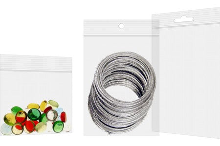 Sachet zip à transparence cristalline avec trou de suspension européen + trou d'aération10x15 cm (100 pièces) [ZR46V]