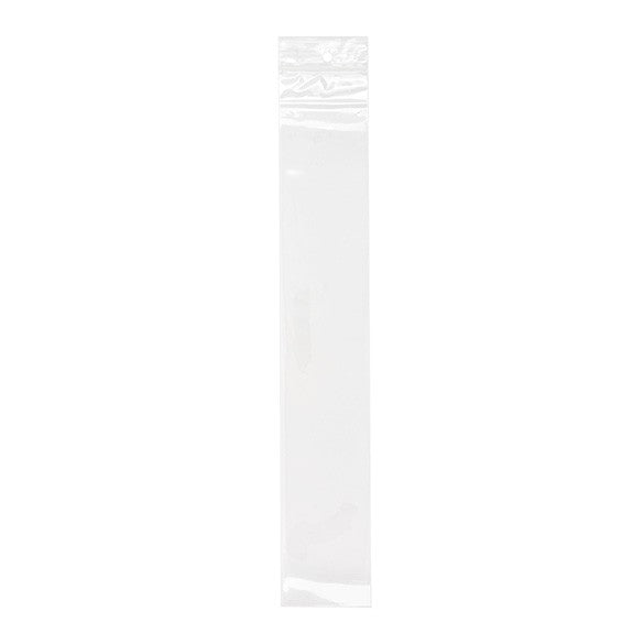 Sachet zip à transparence cristalline avec trou de suspension 5,1x30,5 cm (100 pièces) [ZR212]