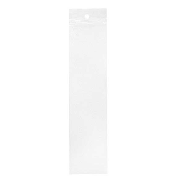 Sachet zip à transparence cristalline avec trou de suspension 5,1x20,3cm (100 pièces) [ZR28]