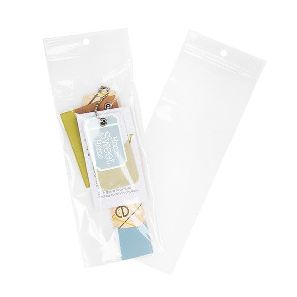 Sachet zip à transparence cristalline avec trou de suspension 7,6x20,3cm (100 pièces) [ZR38]