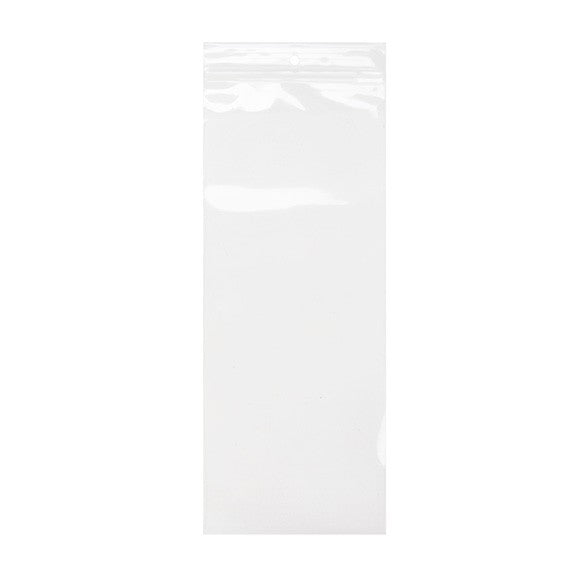 Sacchetto trasparente con chiusura a pressione e foro 10x25.5cm PP 50 microns (100 pezzi) [ZR410]