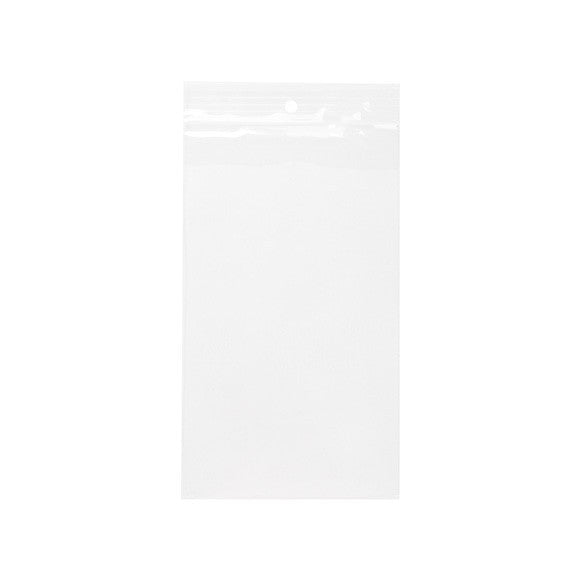 Sachet zip à transparence cristalline avec trou de suspension 10,2x17,8cm (100 pièces) [ZR47]