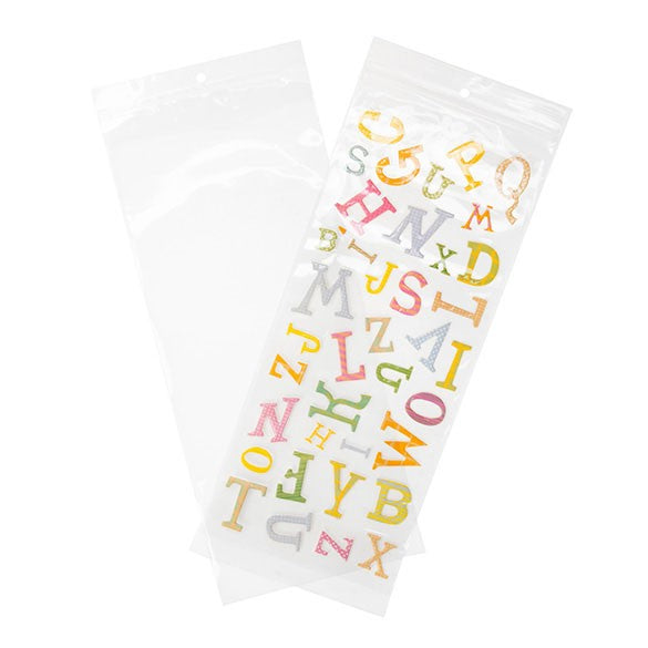 Sachet zip à transparence cristalline avec trou de suspension 12,7x30,5cm (100 pièces) [ZR512]
