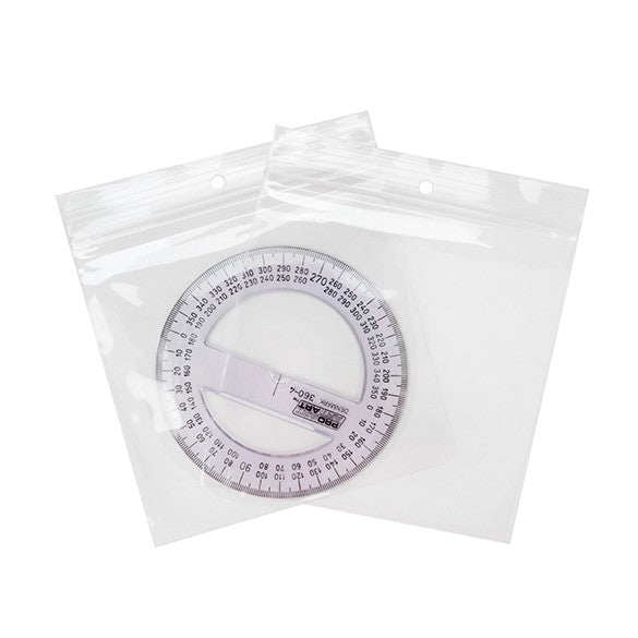 Sachet zip à transparence cristalline avec trou de suspension 12,7x12,7cm (100 pièces) [ZR55]