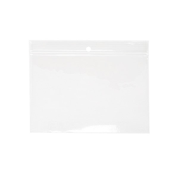 Druckverschlussbeutel mit Hangloch 15x10cm Kristallklar PP 50 Mikron (100 Stück) [ZR64]