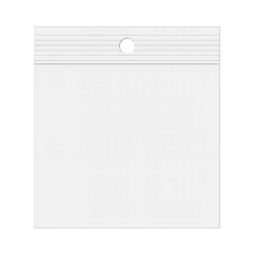 Sachet zip à transparence cristalline avec trou de suspension 12,7x12,7cm (100 pièces) [ZR55]