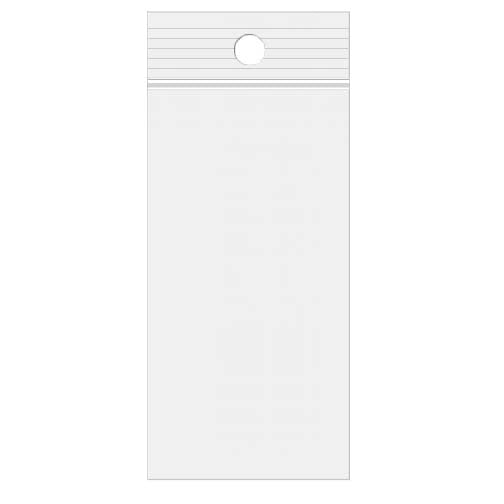 Sachet zip à transparence cristalline avec trou de suspension 5,1x20,3cm (100 pièces) [ZR28]