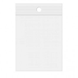 Sacchetto trasparente con chiusura a pressione e foro 12.5x18cm PP 75 microns (100 pezzi) [Z3R57]