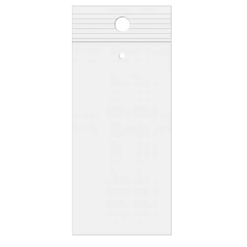 Sachet zip à transparence cristalline avec trou de suspension européen + trou d'aération 7,6x20,3cm (100 pièces) [ZR38V]