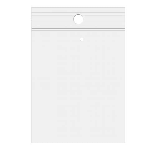 Sachet zip à transparence cristalline avec trou de suspension européen + trou d'aération 12,7x20,3cm (100 pièces) [ZR58V]