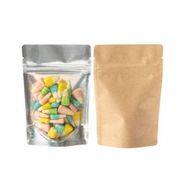Doypack avec le dos en kraft 10.2 x 6 x 15.2cm (57 g) (100 Pièces) [ZBGK2]