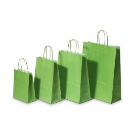 Papiertragetaschen Grün 18x8x22cm Kraft 90g/m² (50 Stück) [PAM1822GR]