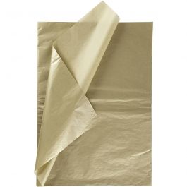 Papier de soie, feuille 50x70 cm,  19 gr, or, 25flles [HOB-968205]