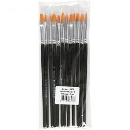 Gold Line Pinsel, Nr. 11, L 19 cm, B 9 mm, Flach, 6 Stk/ 1 Pck [HOB-10212]