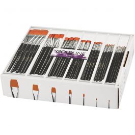 Gold Line Pinsel, Nr. 0+2+4+8+12+16+20, L 16,5-20 cm, B 1-7 mm, Flach, 7x12 Stk/ 1 Pck [HOB-10248]
