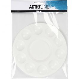 Palette, Palette ronde avec 11 alvéoles, d 17 cm, blanc, 10 pièces/ 1 Pq. [HOB-10330]