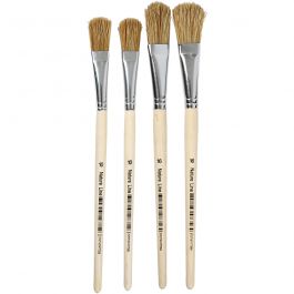 Pinceaux pour vernis, L : 13-18 mm, L : 13-17 cm, Plat, 4pièce/ 1 Pq. [HOB-10483]