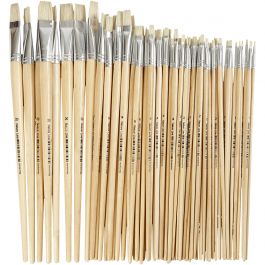 Nature Line Pinsel, Nr. 1+2+4+8+14+20, L 27,5-33 cm, B 5-19 mm, Flach, 64 Stk/ 1 Pck [HOB-10549]