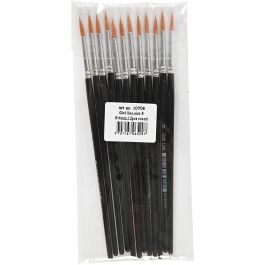 Gold Line Pinsel, Nr. 12, L 18,5 cm, B 5 mm, rund, 6 Stk/ 1 Pck [HOB-10712]