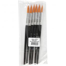 Gold Line Pinsel, Nr. 22, L 21 cm, B 8 mm, rund, 6 Stk/ 1 Pck [HOB-10722]