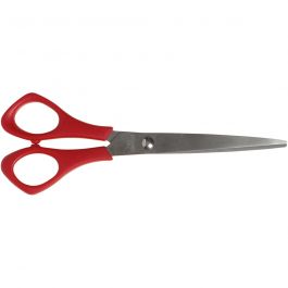 Schulschere, L 16 cm, Spitz, für Linkshänder , Rot, 1 Stk [HOB-11212]