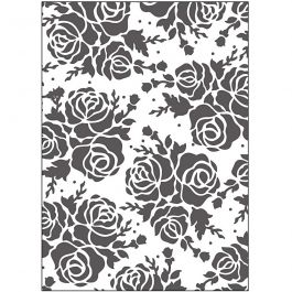 Gabarit d'embossage, Motif de roses, dim. 13x18,5 cm, ép. 2 mm, 1 pièce [HOB-11777]