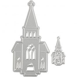 Stanz- und Prägeformen, Kirche, Größe 46x91+18x35 mm, 1 Stk [HOB-118012]