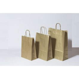 Sac de course Or - Papier Kraft 100 grammes - 32+12 x 41 cm (50 pièces) [PAM3241GO]