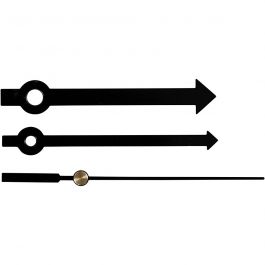 Aiguilles d'horloge, diamètre intérieur 4+6 mm, noir, 1 set [HOB-13007]