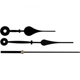 Aiguilles d'horloge, diamètre intérieur 4+6 mm, noir, 1 set [HOB-13011]