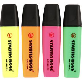 Textmarker, Neongrün, Neonorange, Neonpink, Neongelb, 4 Stk/ 1 Pck [HOB-14162]