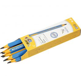 Crayons pour débutants, L : 14 cm, ép. 10 mm, mine 4 mm, 12 pièces/ 1 Pq. [HOB-14175]