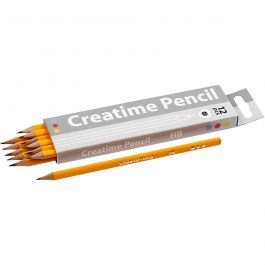 Crayons pour école, L : 17,5 cm, HB, ép. 7 mm, mine 2 mm, 12 pièces/ 1 Pq. [HOB-14184]