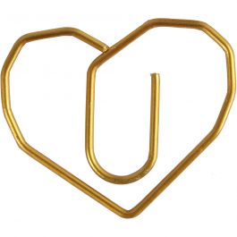 Trombones, coeur, dim. 30x20 mm, or, 6 pièces/ 1 Pq. [HOB-14210]