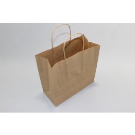 Sac de shopping en kraft 90 g/gm poignées torsadées 18x8x22 cm (50 pcs) [PAMB1822]