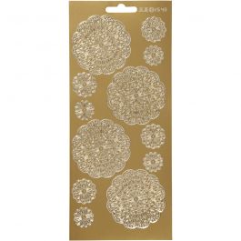 Sticker, Blumen, Blatt 10x23 cm, Gold, 1 Bl. [HOB-170095]
