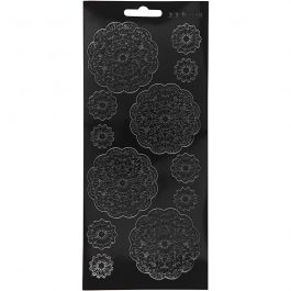 Sticker, Blumen, Blatt 10x23 cm, Schwarz, 1 Bl. [HOB-170097]