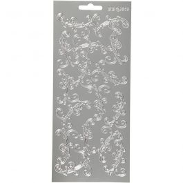 Sticker, Spirale, Blatt 10x23 cm, Silber, 1 Bl. [HOB-170122]