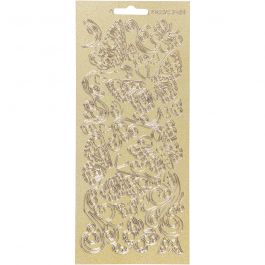Sticker, Schmetterlinge, Blatt 10x23 cm, Gold, 1 Bl. [HOB-170131]