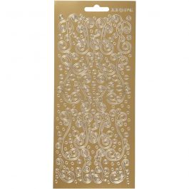 Sticker, Spiralen, Blatt 10x23 cm, Gold, 1 Bl. [HOB-170159]