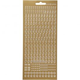Sticker, Nummern, Blatt 10x23 cm, Gold, 1 Bl. [HOB-170212]
