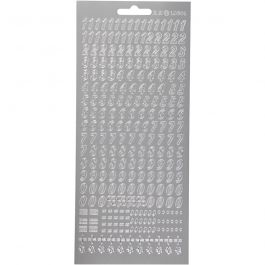 Sticker, Zahlen, Blatt 10x23 cm, Silber, 1 Bl. [HOB-170213]