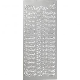 Sticker, Blatt 10x23 cm, Silber, 1 Bl. [HOB-170279]