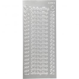 Sticker, Blatt 10x23 cm, Silber, 1 Bl. [HOB-170281]