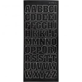 Sticker, Großbuchstaben, Blatt 10x23 cm, Schwarz, 1 Bl. [HOB-170288]