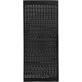 Sticker, Kleine Buchstaben, Blatt 10x23 cm, Schwarz, 1 Bl. [HOB-170289]