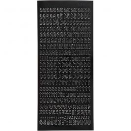 Sticker, Kleine Buchstaben, Blatt 10x23 cm, Schwarz, 1 Bl. [HOB-170290]